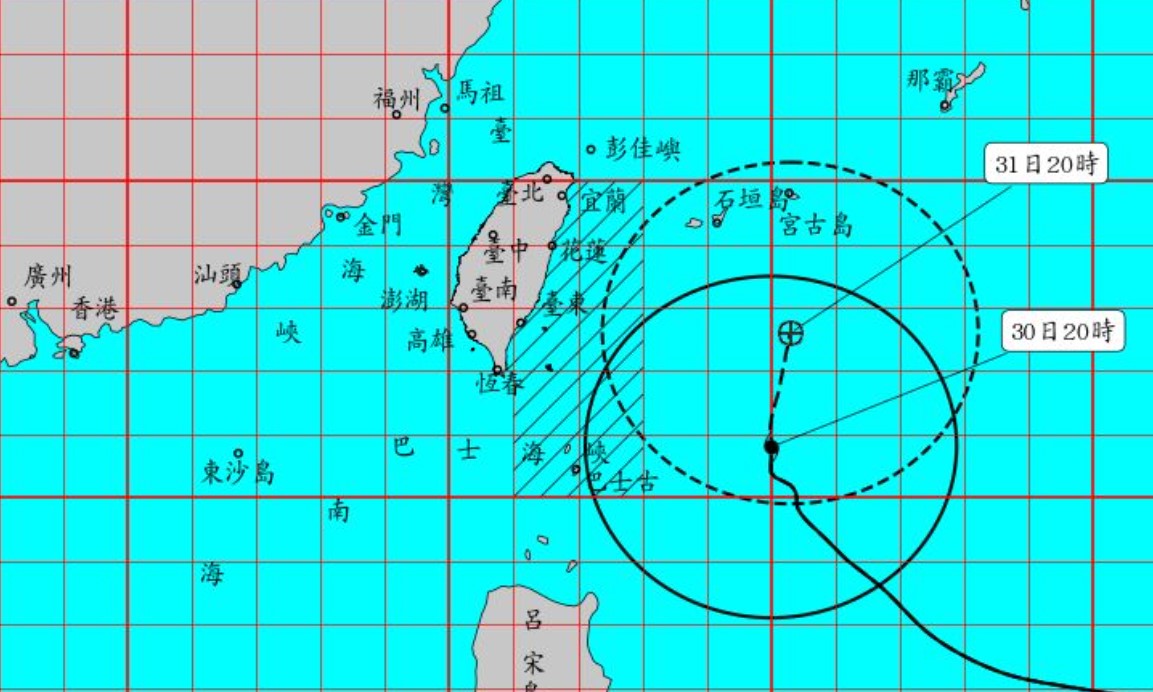 台東縣因應瑪娃颱風來襲，宣布蘭嶼、綠島將在明天實施停班停課措施