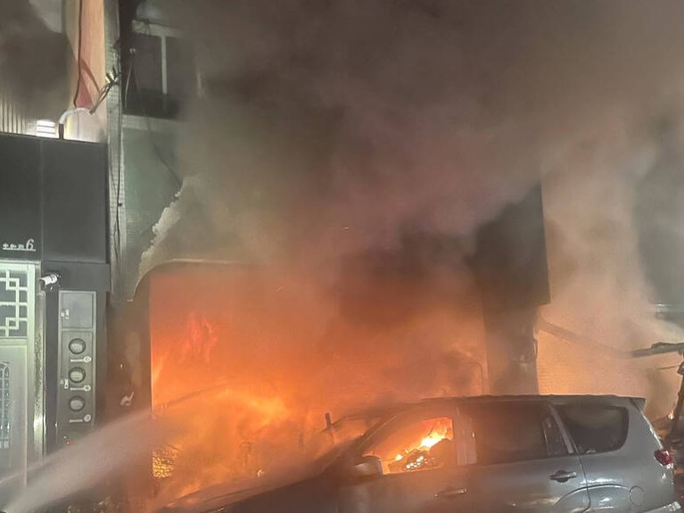 台南市佳里區中和街發生晨間火警